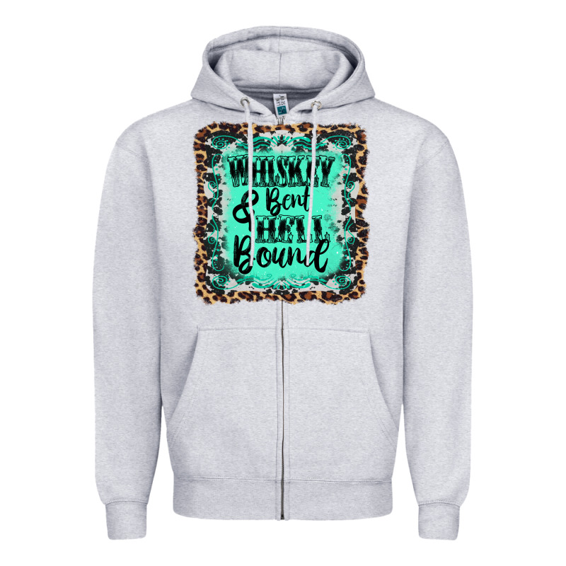 Whiskey Bent Hell Bound Zipper Hoodie by AdoDesignShop | Teevron