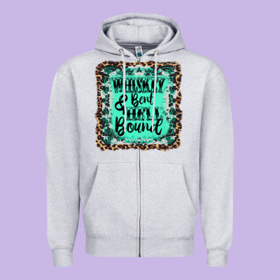 Whiskey Bent Hell Bound Zipper Hoodie Designed By Adodesignshop