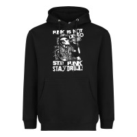 Black Stay Punk Stay Drunk Heavyweight Hoodie - PixelWave