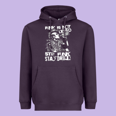 Stay Punk Stay Drunk Heavyweight Hoodie Designed By Pixelwave