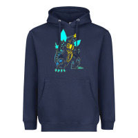 Navy Spacegodzilla Heavyweight Hoodie - PixelWave