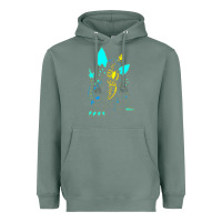Sage Spacegodzilla Heavyweight Hoodie - PixelWave