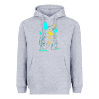 Heather Grey Spacegodzilla Heavyweight Hoodie - PixelWave