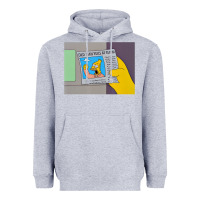 Heather Grey The Simpsons Old Man Yells At Cloud Newspaper V1 Heavyweight Hoodie - PixelWave