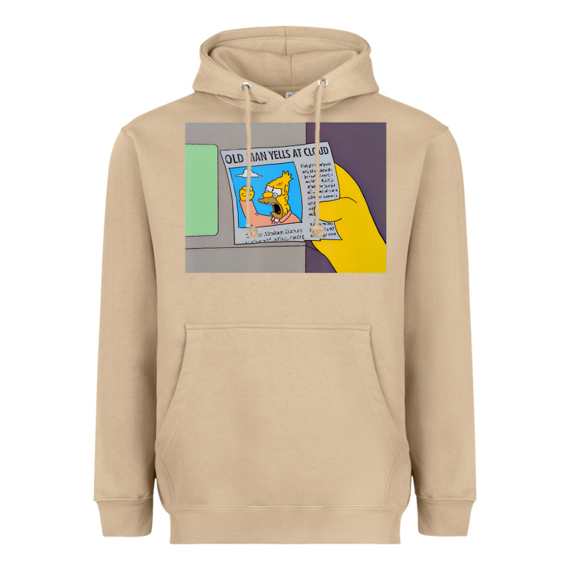 The Simpsons Old Man Yells At Cloud Newspaper V1 Heavyweight Hoodie by PixelWave | Teevron