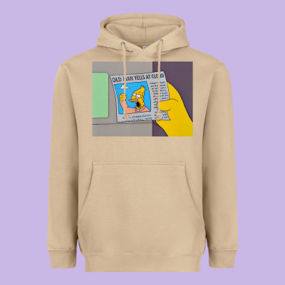 The Simpsons Old Man Yells At Cloud Newspaper V1 Heavyweight Hoodie Designed By Pixelwave