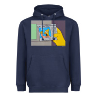 Navy The Simpsons Old Man Yells At Cloud Newspaper V1 Heavyweight Hoodie - PixelWave