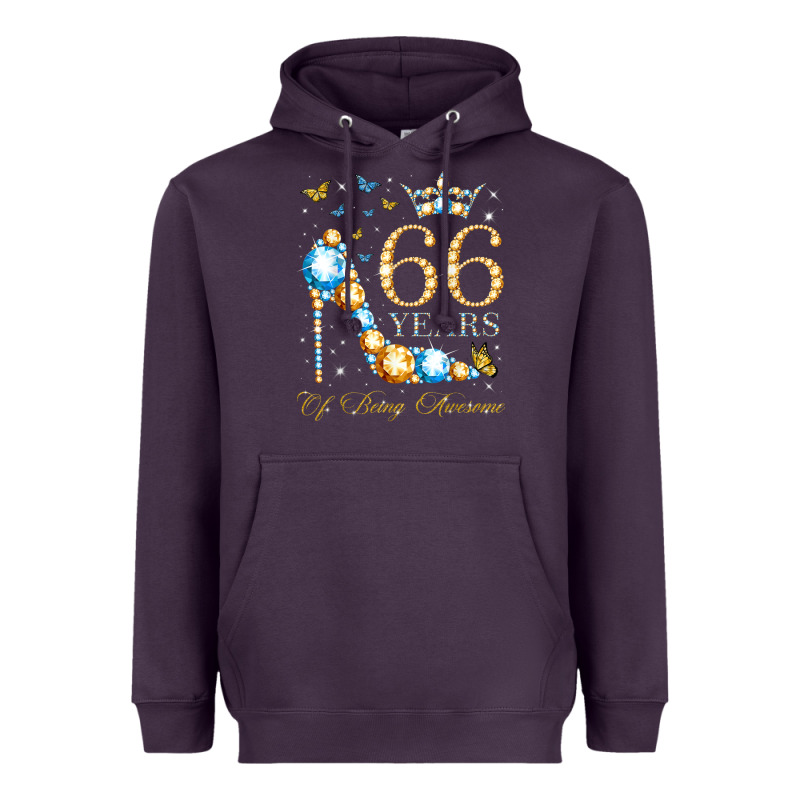 66th Birthday 66 Years Of Being Awesome 66 Years Old Woman Heavyweight Hoodie by PixelWave | Teevron