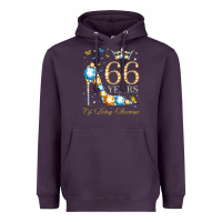 Plum 66th birthday 66 years of being awesome 66 years old woman Heavyweight Hoodie - PixelWave