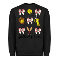 Black softball coquette bow Heavyweight Sweatshirt - JahusDesignShop