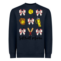 Navy softball coquette bow Heavyweight Sweatshirt - JahusDesignShop