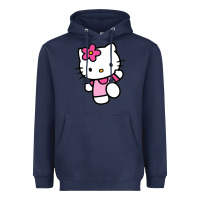 Navy kitty Heavyweight Hoodie - PixelWave