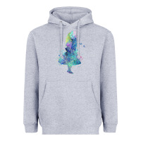 Heather Grey watercolor splatter alice in wonderland t shirt design Heavyweight Hoodie - PixelWave