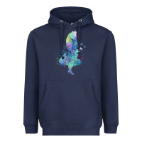 Navy watercolor splatter alice in wonderland t shirt design Heavyweight Hoodie - PixelWave