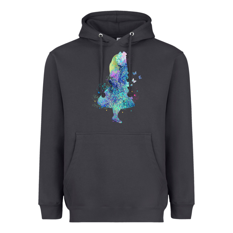 Watercolor Splatter Alice In Wonderland T Shirt Design Heavyweight Hoodie by PixelWave | Teevron