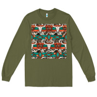 Army Green native american aztec seamless pattern 3 Long Sleeve Tee - BundleAndBundleShop