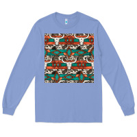 Colony Blue native american aztec seamless pattern 3 Long Sleeve Tee - BundleAndBundleShop