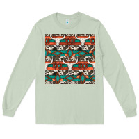 Matcha native american aztec seamless pattern 3 Long Sleeve Tee - BundleAndBundleShop