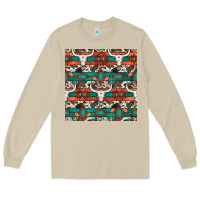 Mushroom native american aztec seamless pattern 3 Long Sleeve Tee - BundleAndBundleShop