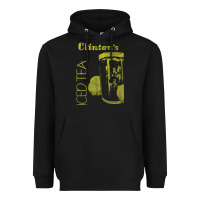 Black Clintons Iced Tea Heavyweight Hoodie - PixelWave