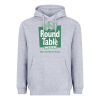 Heather Grey round table pizza Heavyweight Hoodie - PixelWave