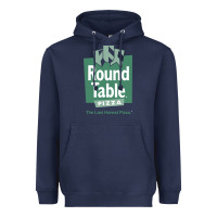 Navy round table pizza Heavyweight Hoodie - PixelWave