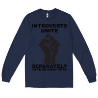 Navy introverts unite seperately in your own homes Long Sleeve Tee - Bettercallsaul