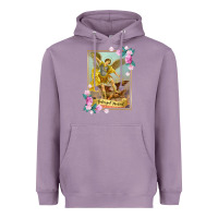 Lavender St Michael the Archangel - Protector Catholic Church Angel Heavyweight Hoodie - PixelWave