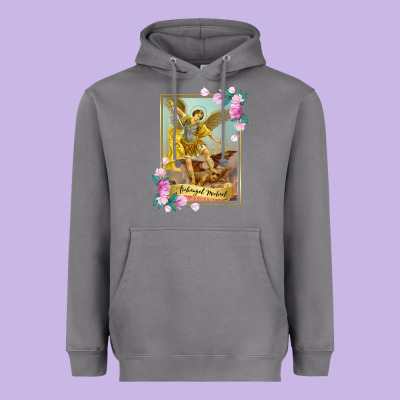 St Michael The Archangel - Protector Catholic Church Angel Heavyweight Hoodie Designed By Pixelwave