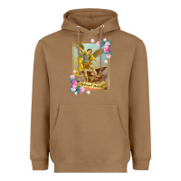 Toasted Coconut St Michael the Archangel - Protector Catholic Church Angel Heavyweight Hoodie - PixelWave