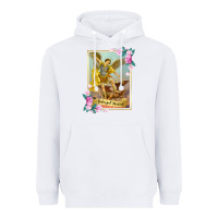 White St Michael the Archangel - Protector Catholic Church Angel Heavyweight Hoodie - PixelWave