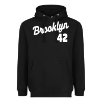 Black brooklyn 42 Heavyweight Hoodie - PixelWave