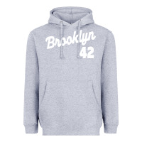 Heather Grey brooklyn 42 Heavyweight Hoodie - PixelWave