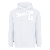 White brooklyn 42 Heavyweight Hoodie - PixelWave