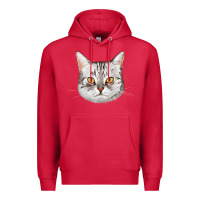 Cardinal American Shorthair Cat Face Premium Hoodie - LillyAllenDesigns