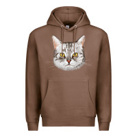 Chestnut American Shorthair Cat Face Premium Hoodie - LillyAllenDesigns
