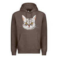 Coffee American Shorthair Cat Face Premium Hoodie - LillyAllenDesigns