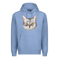 Colony Blue American Shorthair Cat Face Premium Hoodie - LillyAllenDesigns