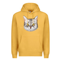 Mustard American Shorthair Cat Face Premium Hoodie - LillyAllenDesigns