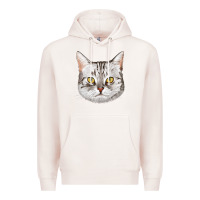 Pale Pink American Shorthair Cat Face Premium Hoodie - LillyAllenDesigns