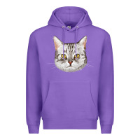Purple American Shorthair Cat Face Premium Hoodie - LillyAllenDesigns