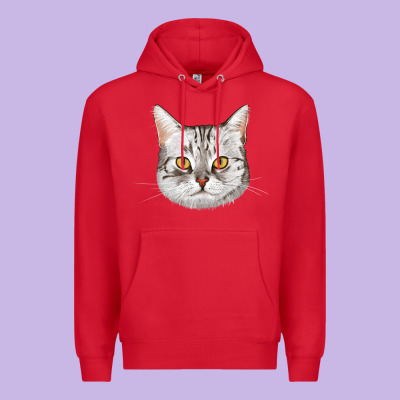 American Shorthair Cat Face Premium Hoodie Designed By Lillyallendesigns
