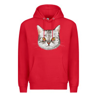 Red American Shorthair Cat Face Premium Hoodie - LillyAllenDesigns
