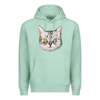 Seafoam American Shorthair Cat Face Premium Hoodie - LillyAllenDesigns