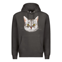 Smoke American Shorthair Cat Face Premium Hoodie - LillyAllenDesigns