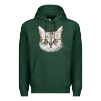 Sports Green American Shorthair Cat Face Premium Hoodie - LillyAllenDesigns