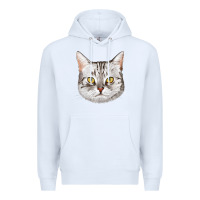 White American Shorthair Cat Face Premium Hoodie - LillyAllenDesigns