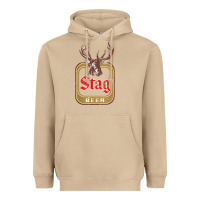Mushroom Vintage Stag Beer, distressed Heavyweight Hoodie - Craftify
