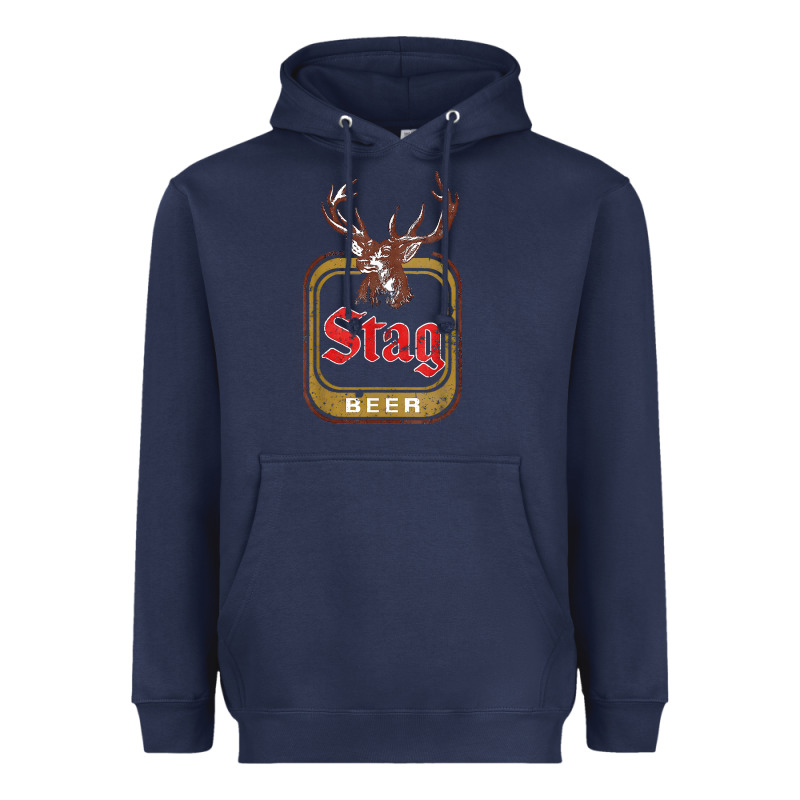 Vintage Stag Beer, Distressed Heavyweight Hoodie by Craftify | Teevron