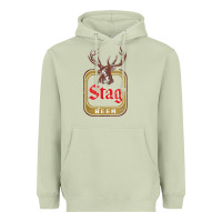 Matcha Vintage Stag Beer, distressed Heavyweight Hoodie - Craftify